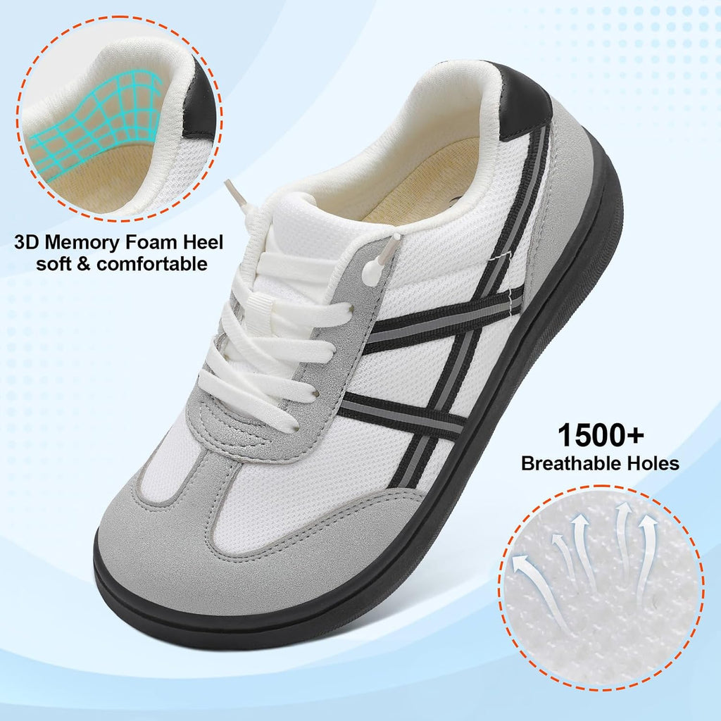 Leisfit Women'S Barefoot Slip-On Shoes Wide Toe Box Zero Drop Casual Sneakers Non-Slip Breathable Walking Shoes For Tennis Travel & Everyday