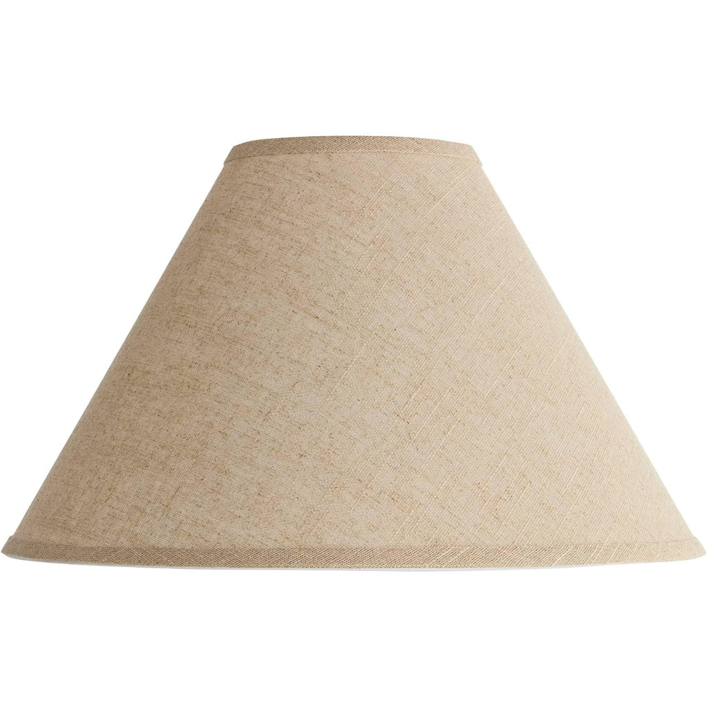 6" Top X 17" Bottom X 11 1/2" High X 11 1/2" Slant Lamp Shade (Pre-Assembled) Replacement Large Beige Brown Empire Round Rustic Farmhouse Western Fine Burlap Fabric Spider Harp Finial