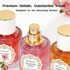 3Pcs Pheromones For Women, Jasmine Lily & Peony Long-Lasting Floral Perfume Collection 3 Fl Oz
