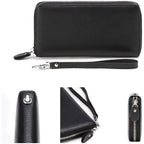Moflycom Womens Wallet RFID Blocking Genuine Leather Zip Around Wallet Clutch Wristlet Travel Long Purse for Women