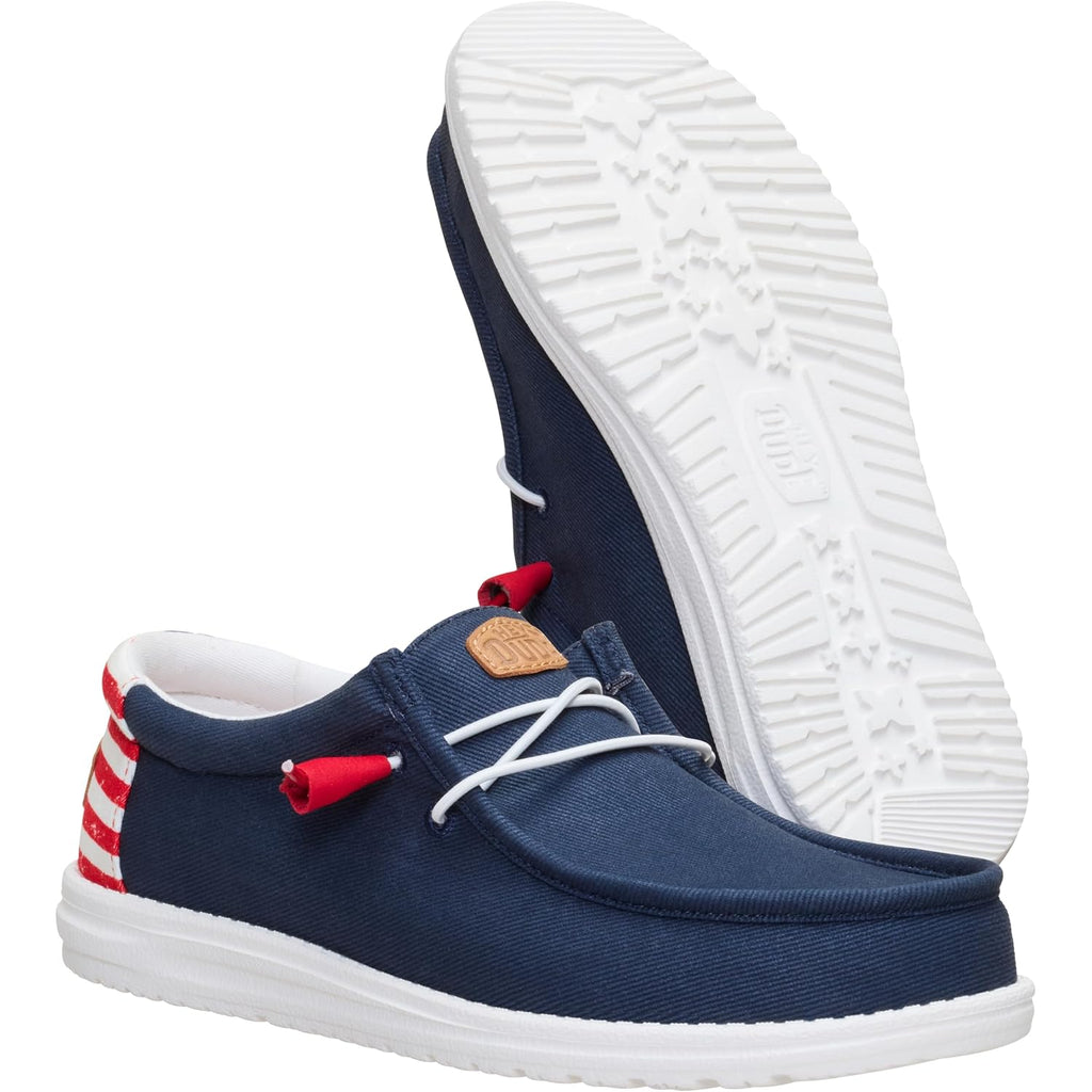 Heydude Men'S Wally Americana Mesh Slip On Shoe | Breathable Casual Travel Shoes | Lightweight Outsole
