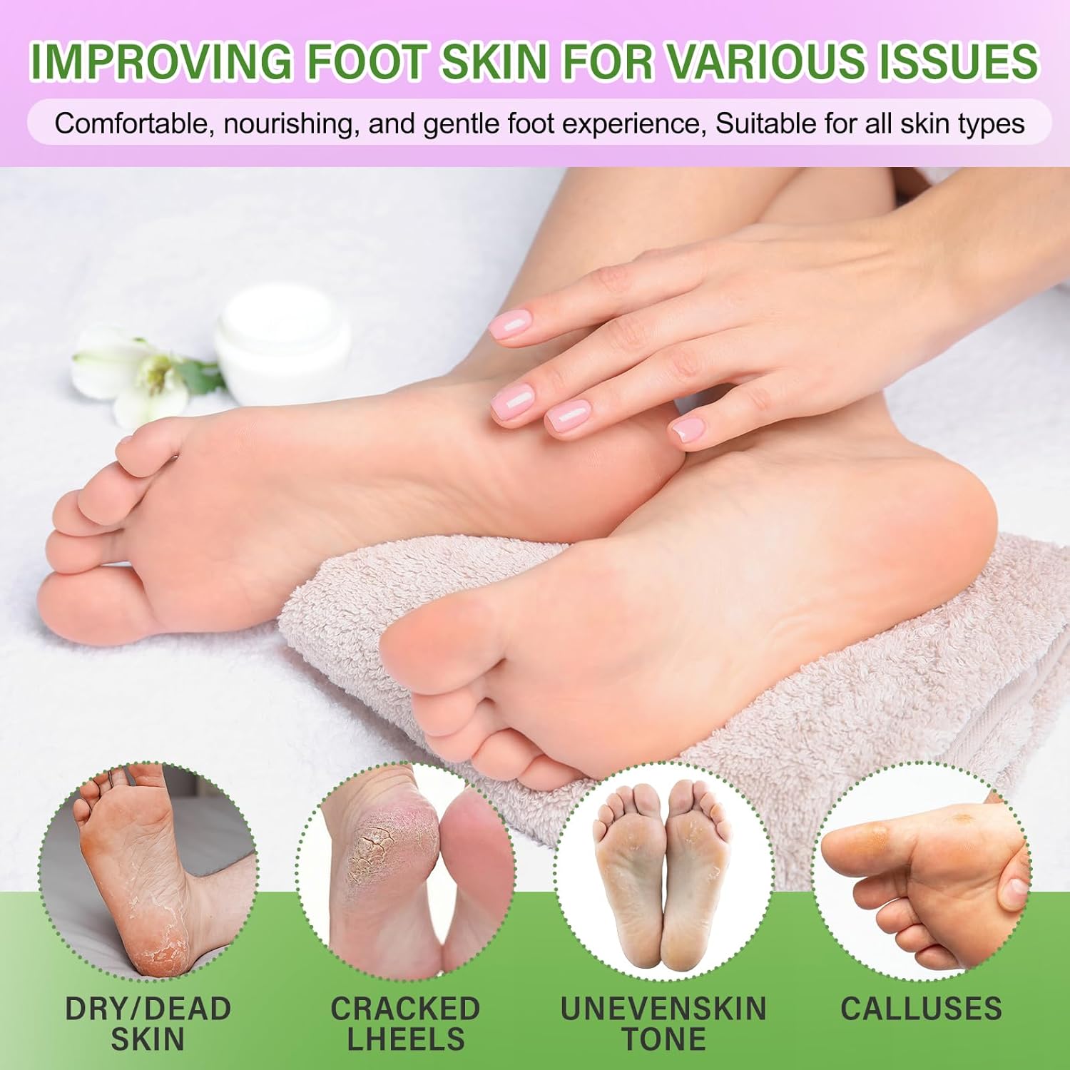 Foot Peeling 3Pcs ＆ 5Pcs Moisturizing Foot Mask, Exfoliator Peel Calluses Dead Skin Callus Remover, Hydrating Foot Masks for Dry Cracked Feet, Repair Rough Heels＆Dry Skin for Baby Soft and Smooth Feet