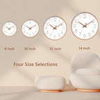 Daxsmy Wall Clock - 8 Inch Silent Non-Ticking Modern 3D Wall Clocks Battery Operated - Decorative Clock For Kitchen, Home Office, Bathroom, Bedroom(Rose Gold)
