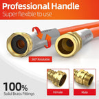 Specilite Garden Hose 50 Ft X 5/8 In Heavy Duty, Flexible And Lightweight Water Hose, Burst 600 Psi, Kink-Less Hybrid Rubber Hose For Backyard, 3/4'' Brass Fittings
