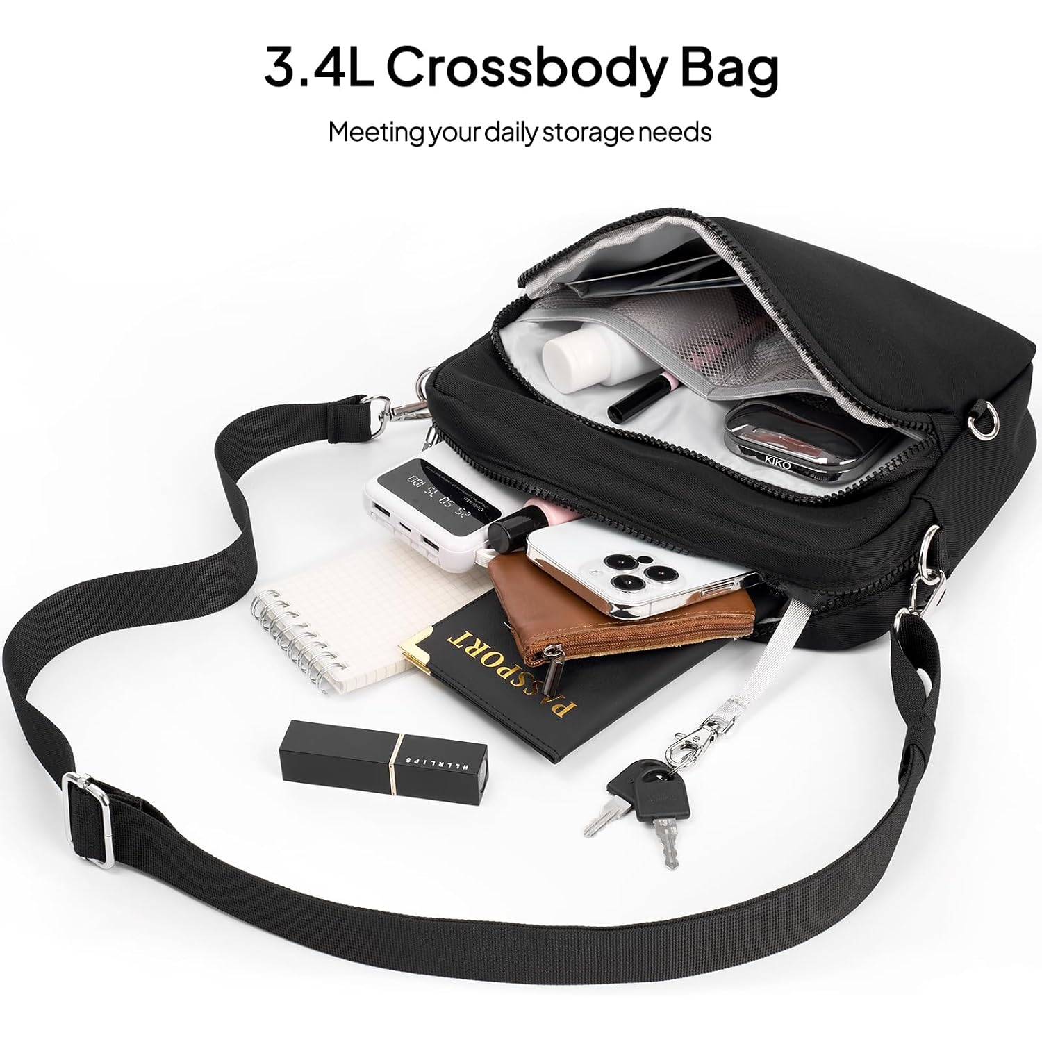 Anti-Theft Crossbody Travel Bag For Women Men, Lightweight Shoulder Bag Classic Design For Trip, Daily Use, Sport