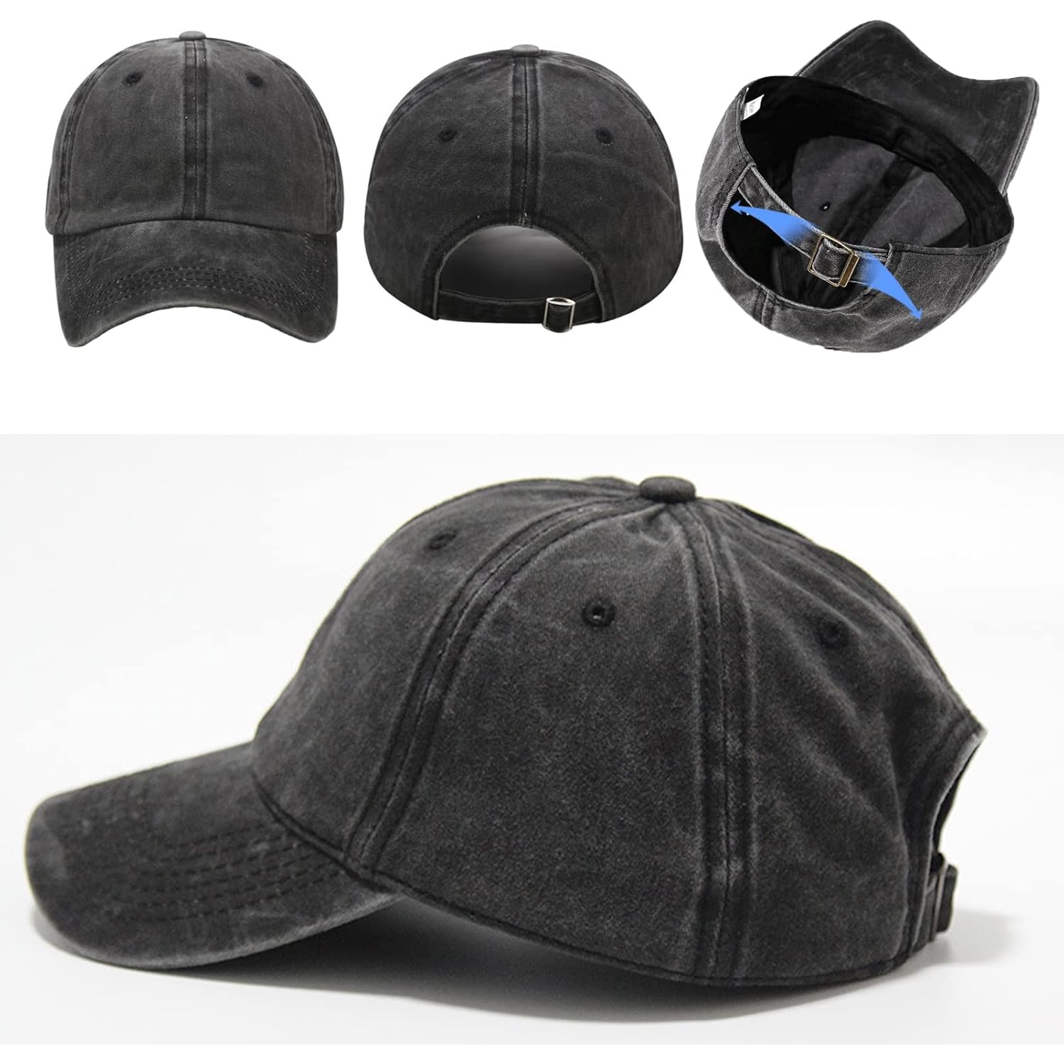 5/6 Packs Vintage Washed Plain Baseball Cap Distressed Dad Golf Hat for Men Women