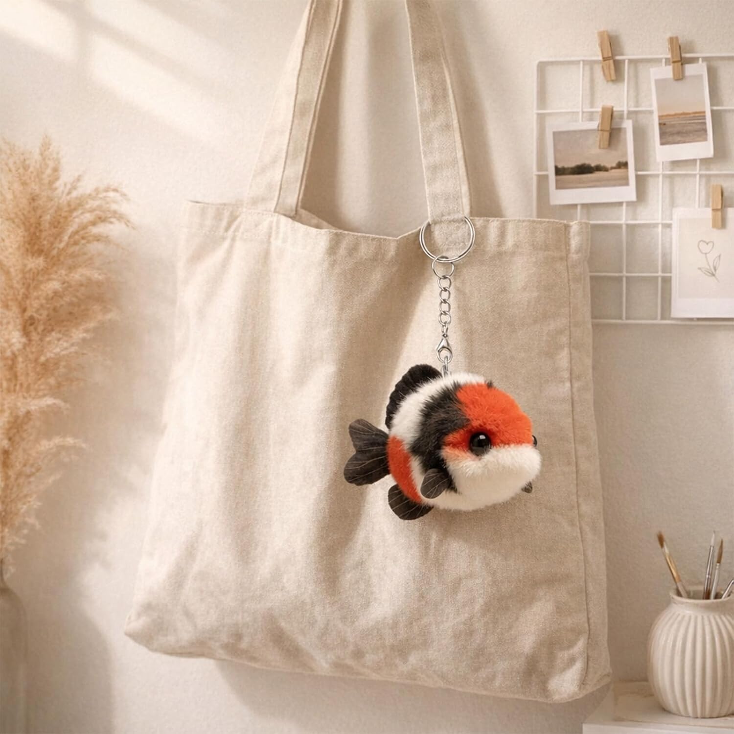 Angyape Cute Koi Fish Keychain Plush Bag Charms Purse Charms for Handbags Tote Bags Backpacks Lucky Accessories Gifts