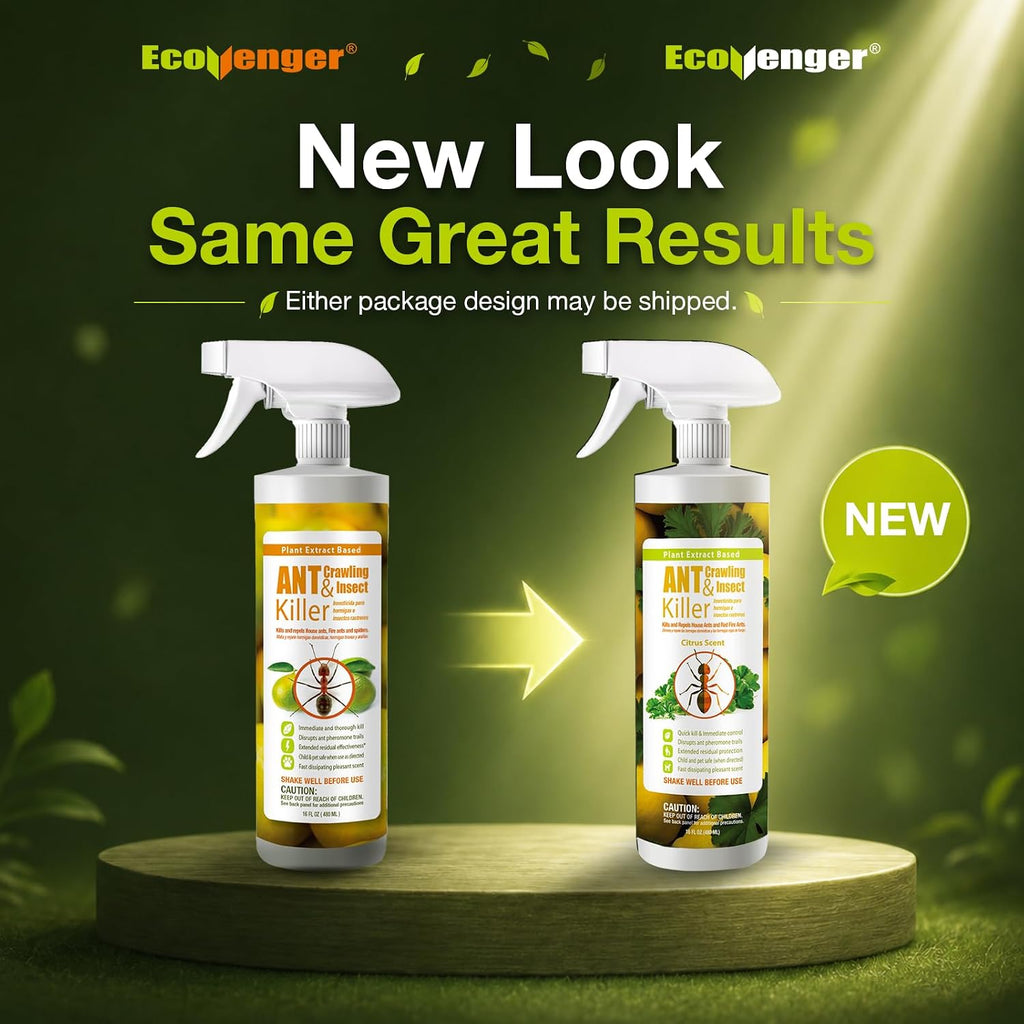 Ecovenger By Ecoraider Ant Killer & Crawling Insect Killer, 16 Oz Ready To Use, Indoor & Outdoor, Kills & Repels, Lasting Prevention, Natural & Non-Toxic Plant Based Formula, Pleasant Citrus Scent