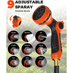 5/8 In 100Ft Retractable Garden Hose Reel With Any-Length Lock Slow Auto Rewind Heavy Duty Water Hose Reel With 9-Pattern Nozzle 180° Swivel Bracket Uv Resistant Wall Mounted Hose Reel For Outside