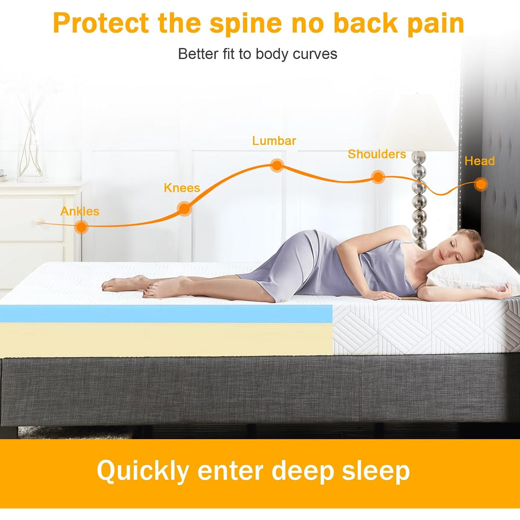 Twin Size Mattress Gel Memory Foam Bed Mattress In A Box Medium Firm And Good Support Removable And Washable Design Breathable Fabric Small Compression Packaging For Kids And Adults