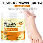 Turmeric & Vitamin C Hand and Foot Cream – Moisturizing Treatment for Dry, Rough Skin – Fast Absorbing, Non-Greasy Formula – Hydrates & Soothes Cracked Heels & Hands (8.8OZ)