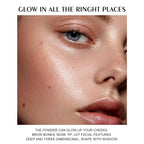KYDA Face Highlighter Palette, High Glossy Face Illuminator Palette, Natural Glow Finish, Pearl Shimmer Smooth Baked Powder, Lasting Sparkling Champagne Highlighter Makeup-SUN GLOW