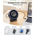 Sweetfull Usb Small Desk Fan - 5 Inch Mini Personal Desktop Fan, 4 Speeds Cooling Strong Airflow, 360° Adjustable Tilt, Quiet Portable Table Fans For Bedroom, Home, Office, Travel & Cruise, Black