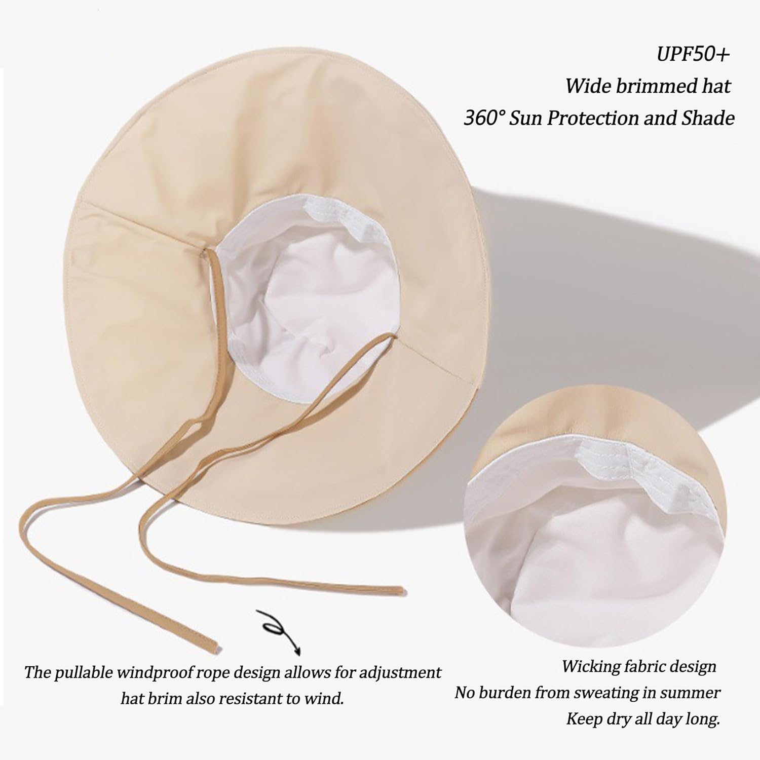Women's Outdoor UV-Protection-Foldable Sun-Hats Wide-Brim Beach Fishing Hat