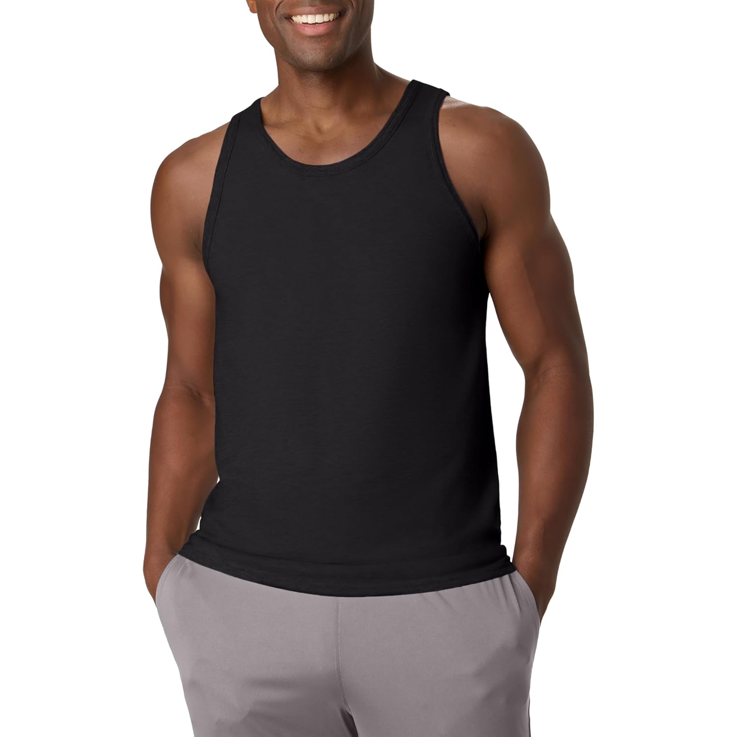 Hanes Men’S Performance Tank, X-Temp Moisture-Wicking Tank Top, Solid Colors, 2-Pack