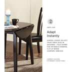 Signature Design By Ashley Hammis Round Dining Room Drop Leaf Table, Seats Up To 4, Hinged Drop Leaves, Wood, 36.38" W X 36.38" D X 29.88" H, Dark Brown