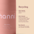 Hanni Fatty Body Moisturizer Stick With Fatty Acids, Travel Size Friendly Solid Lotion For Plumping And Hydration, Fragrance-Free And Safe For Sensitive Skin, 2.5 Oz