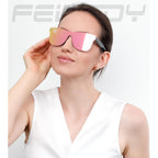 Feisedy Womens Men Sunglasses Trendy Mirrored Reflective Sun Glasses B4114