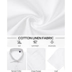 Linen Shirts For Men Short Sleeve Button Down Casual Shirt Cotton Beach Summer Collared Top With Pocket