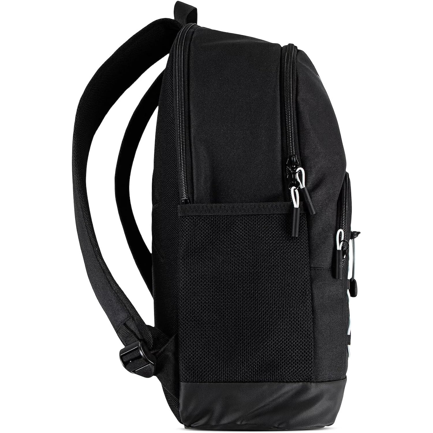 Nike 3Brand Kids Blitz Bungee Backpack For School, Black/White | Padded 17-Inch Laptop Sleeve And 2 Mesh Bottle Pockets. Bookbag For Boys, Girls, Sports, Gym, And Travel.