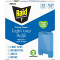 Raid Essentials Flying Insect Light Trap Refills, 2 Light Trap Refill Cartridges, Featuring Light Powered Attraction