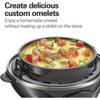 Hamilton Beach 3-In-1 Electric Hard Boiled Egg Cooker | Soft, Medium Or Hard Boiled Eggs | Egg Poacher | Omelet Maker |Vegetable Steamer | Holds 14 Eggs | Black | 25508G