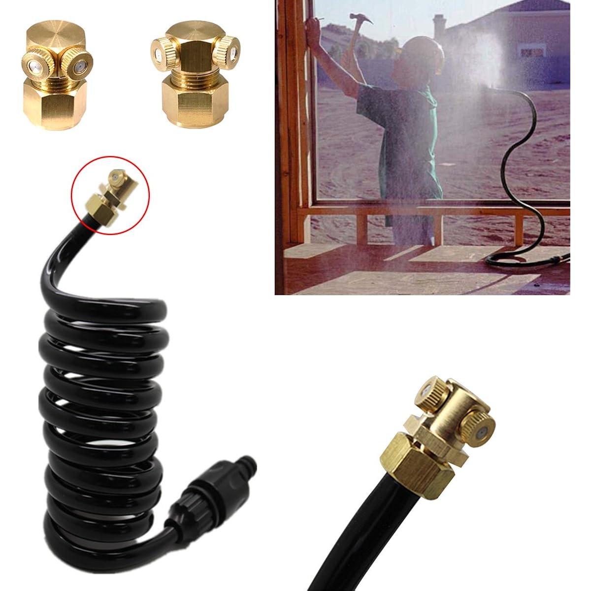 32 Pack- Brass Misting Nozzles For Outdoor Cooling System, 0.012” Orifice (0.3 Mm) 10/24 Unc
