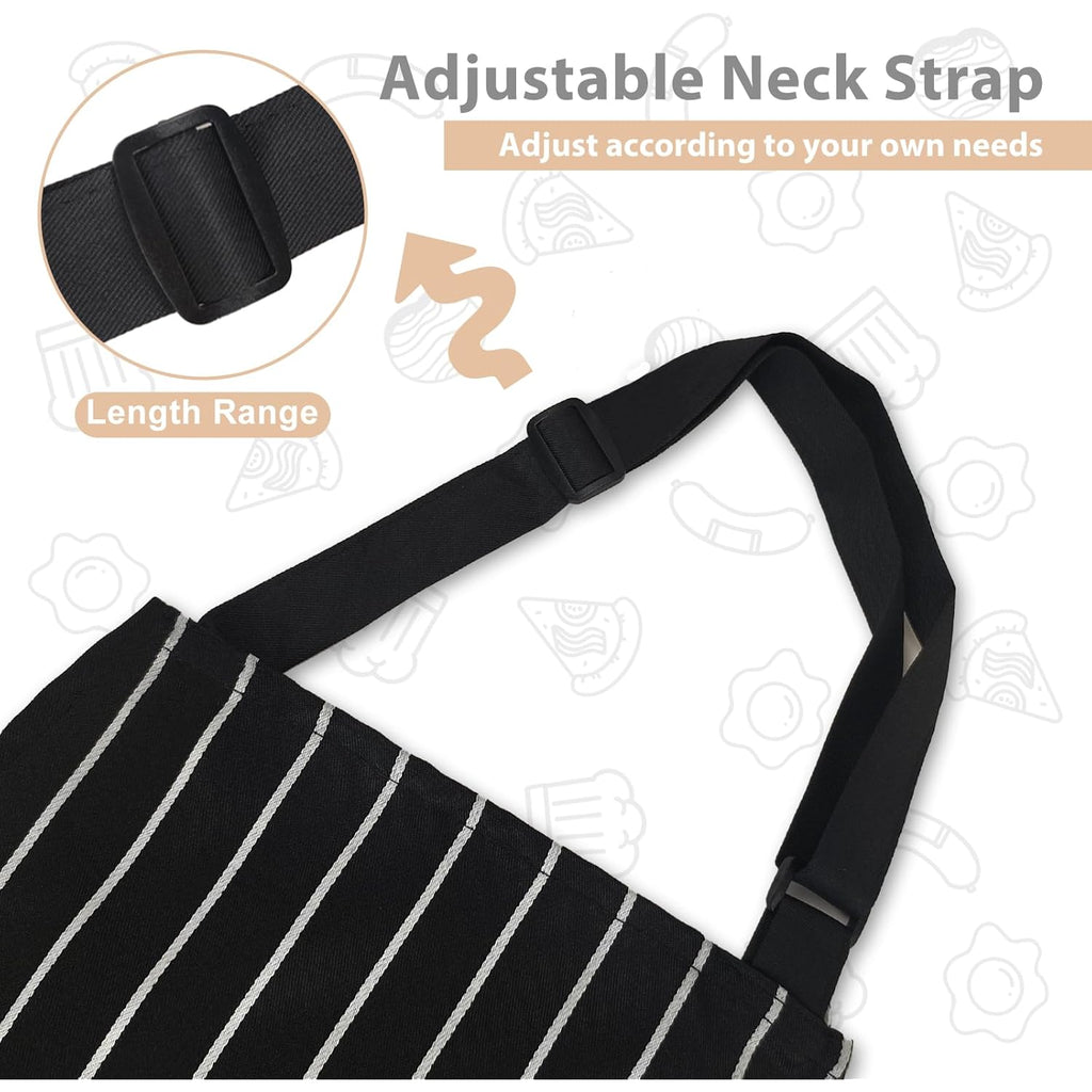 VALOME 2 Pack Kitchen Aprons, Apron for Cooking with 2 Pockets, Unisex Adjustable Neck Strap Chef Aprons for Men Women