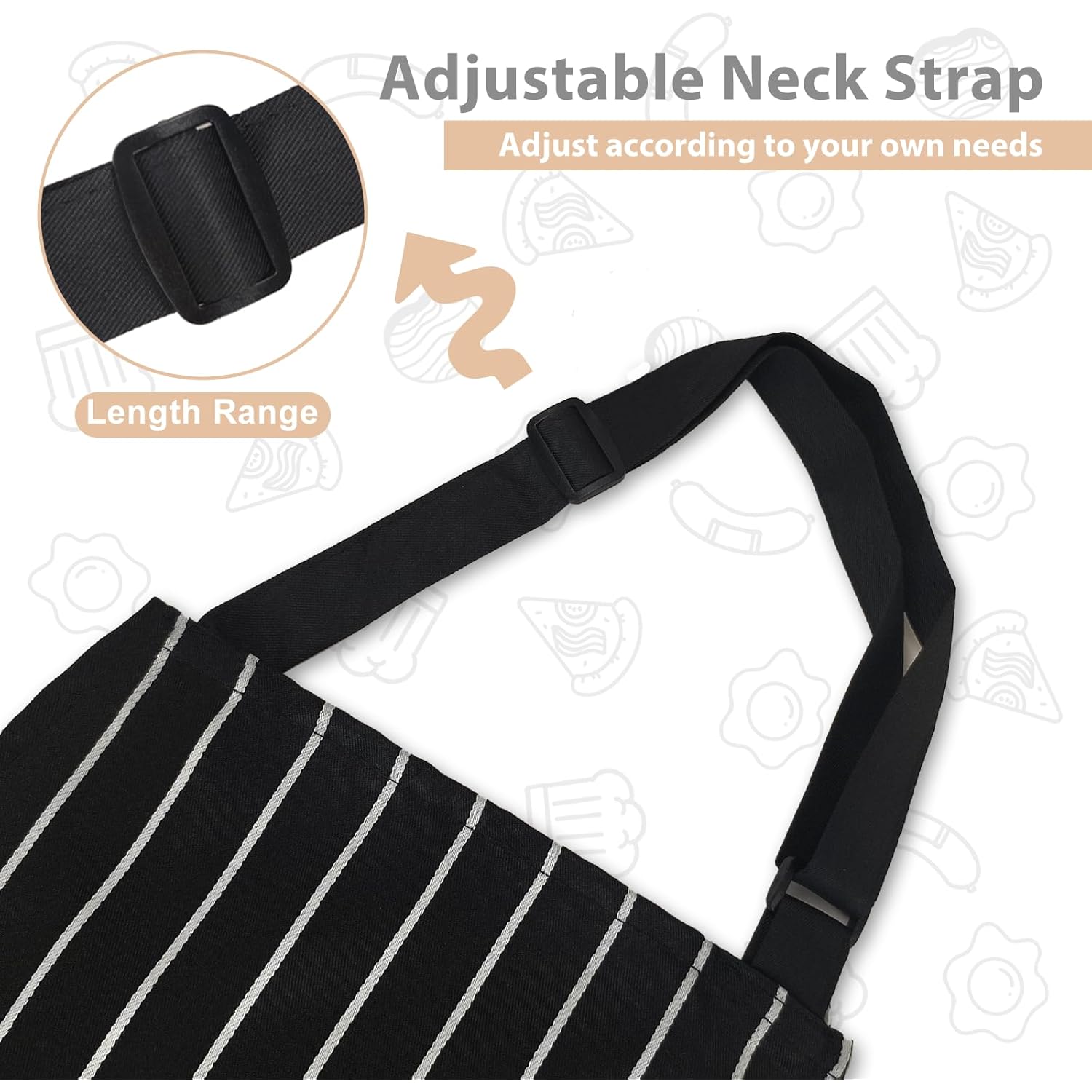 VALOME 2 Pack Kitchen Aprons, Apron for Cooking with 2 Pockets, Unisex Adjustable Neck Strap Chef Aprons for Men Women