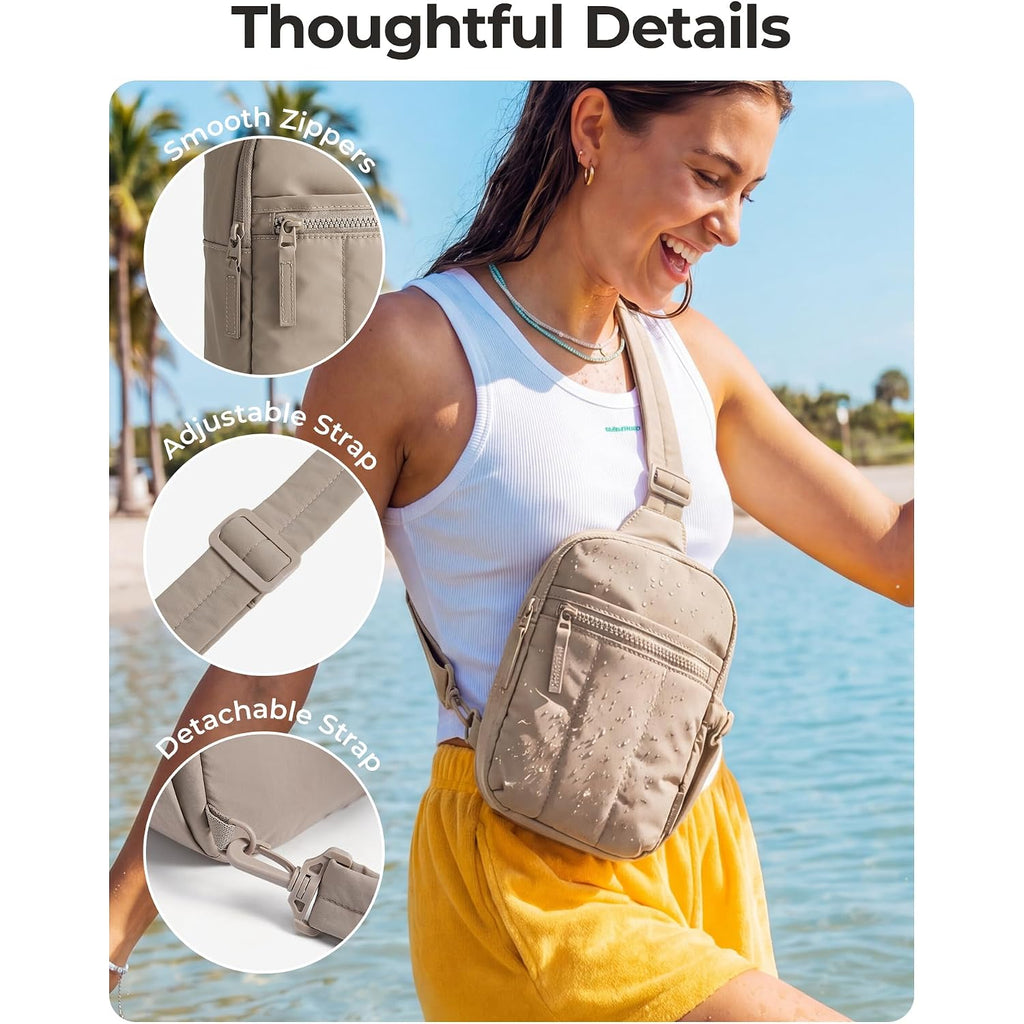 Bagsmart Small Crossbody Bags For Women, Puffer Sling Bag Fanny Packs, Purses Hobo Handbag For Daily Travel Hiking