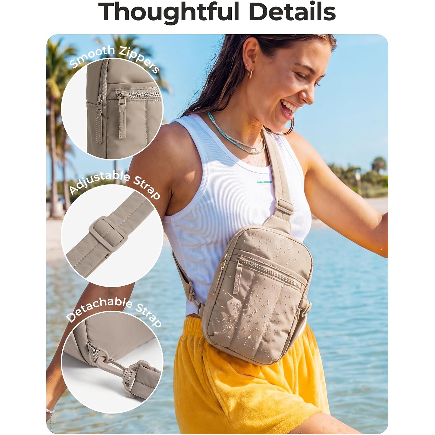 Bagsmart Small Crossbody Bags For Women, Puffer Sling Bag Fanny Packs, Purses Hobo Handbag For Daily Travel Hiking