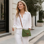 Eiyye Straw Crossbody Purse For Women Handwoven Shoulder Bag Green