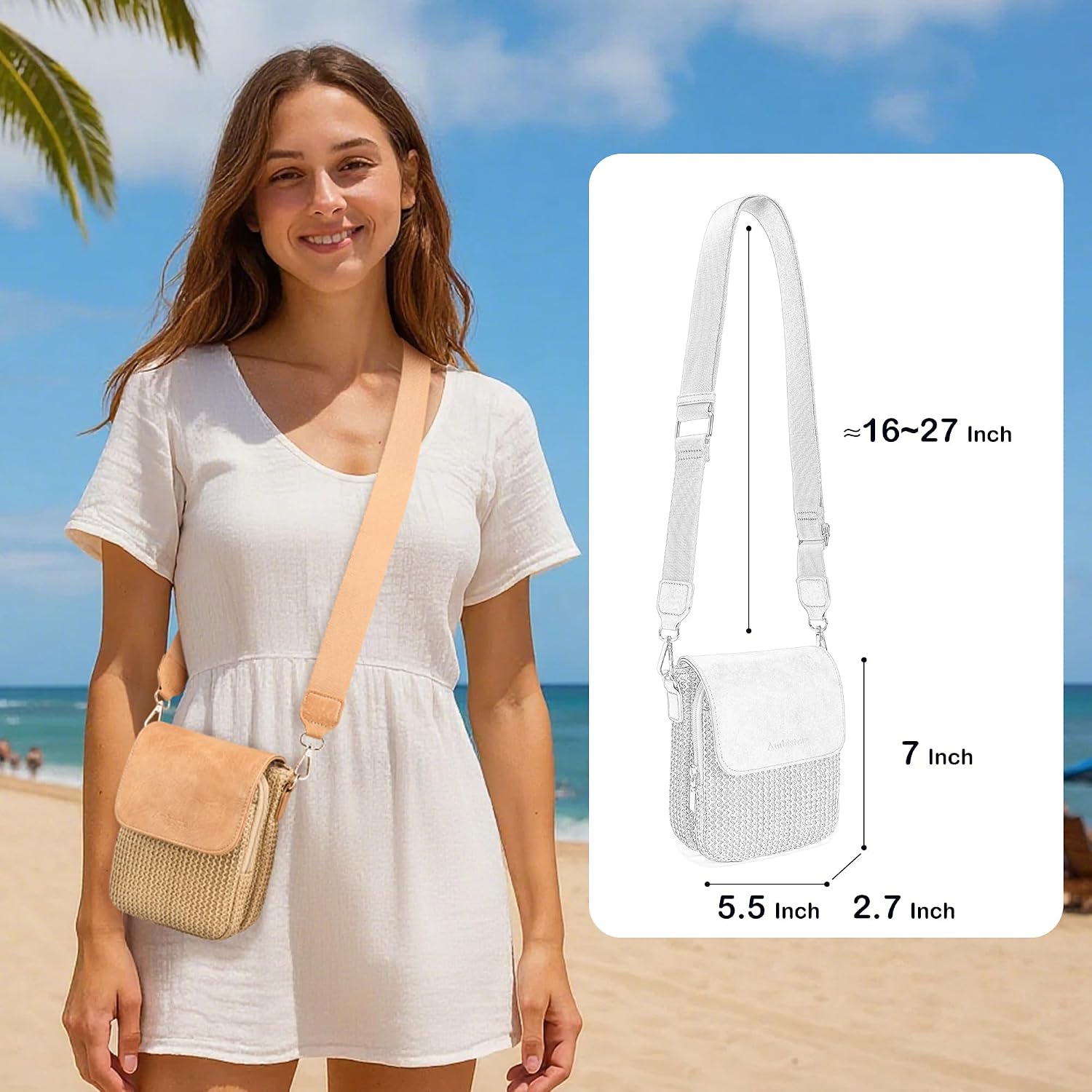 Faux Straw Crossbody Bags For Women Small Summer Purse 2026 Rfid Raffia Woven Cross Body Cell Phone Bag Beach Travel