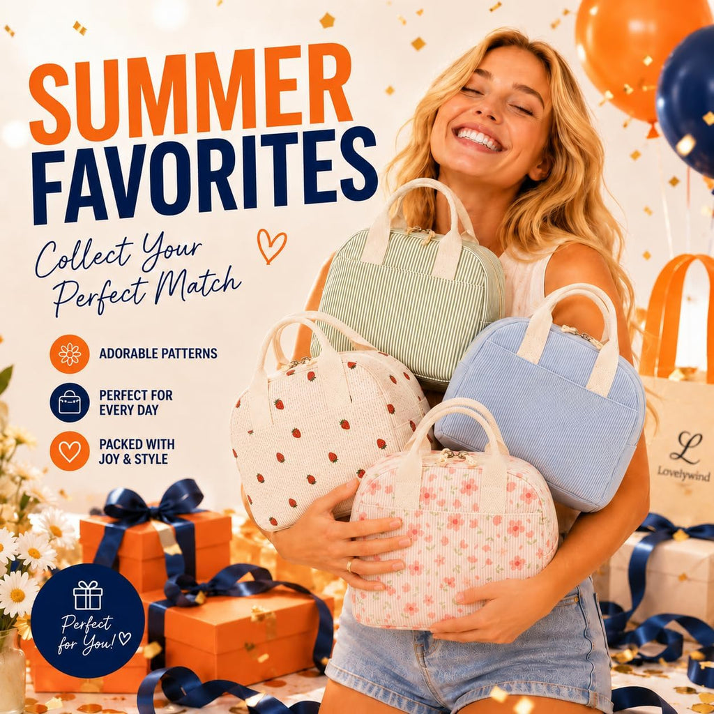 Lovelywind Lunch Box For Women Cute Lunch Bags For Women Lunch Tote Bags Reusable Insulated Lunch Box Large Capacity Reusable Insulated Cooler For Work Or Travel Gifts Or Beach
