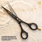 Barber Hair Cutting Scissors 6.5" – 420 Japanese Standard Stainless Steel Hair Scissors – Premium Shears For Professional Haircut – Black Sharp Shears With Hair And Beard Comb