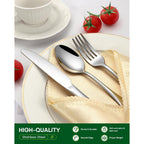 PHILIPALA 20 Piece Silverware Set, Stainless Steel Flatware Set for 4 Food Grade Novelty Flatware Cutlery Utensil Set Include Knife Fork Spoon Mirror Polished Dishwasher Safe