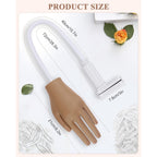 Practice Hand for Acrylic Nails, Silicone Hand for Nail Practice, Nail Tips Won't Fall off Nail Hand, Flexible Nail Practice Hand for Beginners,13.7 x 6.29 x 1.88in