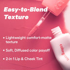 COLORGRAM NUDE BLUR TINT 02 CHARMING PINK | K-Beauty Makeup, Soft-Focus Matte Lip Stain, 2-in-1 Lip & Cheek