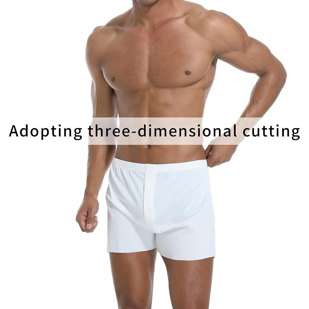Vissay Stretch Satin Boxers For Men Silk Feeling Boxer Shorts Breathable Loose Men'S Underwear For Sleep 4 Pack