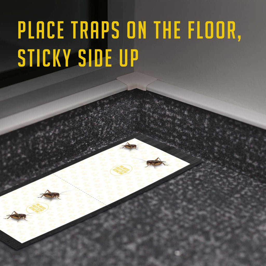 Cricket Traps Indoor (12 Traps) Extra Large Bug Sticky Traps - Non-Toxic Extra Sticky Glue Traps For Bugs - Pre-Baited Fruity Scent Crickets Bug Trap Indoor - Insect Glue Traps For Bugs - Trap A Pest