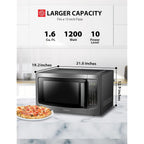 Toshiba Ml-Em45P(Bs) Countertop Microwave Oven With Smart Sensor And 13.6" Removable Position Memory Turntable, Sound On/Off Function, 1200W, 1.6 Cu.Ft, Black Stainless Steel