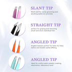 BEDACE Tweezers for Women and Men Facial Hair,Thickened 430 Stainless Steel High Precision and Comfort Slant point Flat Hook tweezer for Eyebrows Ingrown Hair