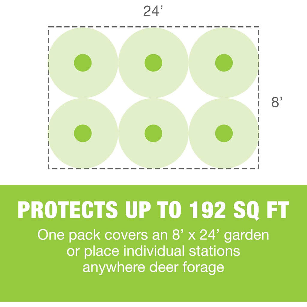 Safer Brand Deer-Off Repellent Stations, 6-Pack, Deer And Rabbit Repellent | 90-Day Coverage Up To 192 Sq Ft, Animal Deterrent Stakes, Deer Repellent Devices, Weatherproof Stations, Dried Blood Formula