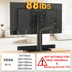 Swivel Table Top Tv Stand For 20-43 Inch Tvs Holds Up To 88 Lbs | Universal Tv Stand Base With 4-Level Height Adjustment And Tempered Glass Base, Max Vesa 200X200Mm, Black