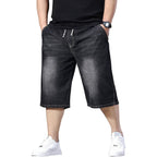 Men'S Big And Tall Jean Shorts Elastic Waisted Baggy Jorts Drawstring Plus Size Relaxed Fit Denim Shorts 2Xl-6Xl