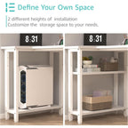 Lufeiya White L Shaped Computer Desk With Drawers & Storage Shelves, 47 Inch Corner Reversible Desk With Power Outlet For Home Office Bedroom, L-Shaped Teen Pc Desks With Fabric Drawer, White