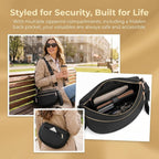 Emmafy Women's Crossbody Bag, Waterproof Oxford Cloth Waist Bag with Adjustable Shoulder Strap (Black)