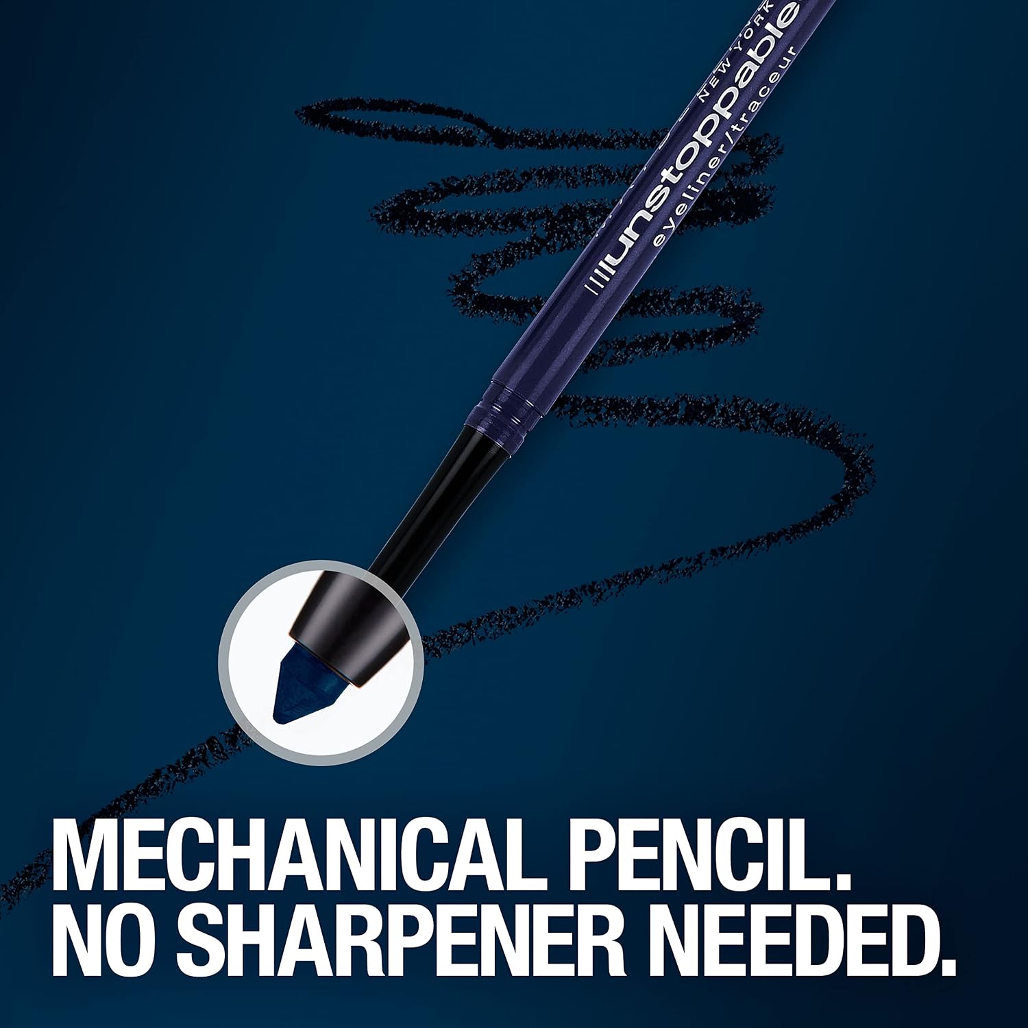 Maybelline Unstoppable Waterproof Mechanical Brown Eyeliner Pencil, Easy To Apply, Smooth Glide, Up To 24 Hour Wear, Espresso
