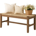 Alaterre Newport Solid Wood Entryway Bench With Rush Seat, Natural | 40” Shoe Bench, Modern Farmhouse Indoor Table Bench With Natural Seagrass Rush Seat, For Mudroom, Dining Room, Or Kitchen