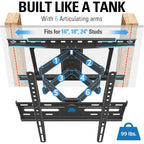 Mounting Dream Tv Wall Mount For Most 32-65 Inch Tv, Full Motion Tv Mount With Dual Arms, Wall Mount Bracket With Swivel And Tilt, Fits 16", 18", 24" Studs, Max Vesa 400X400Mm, 99 Lbs, Md2380-24K